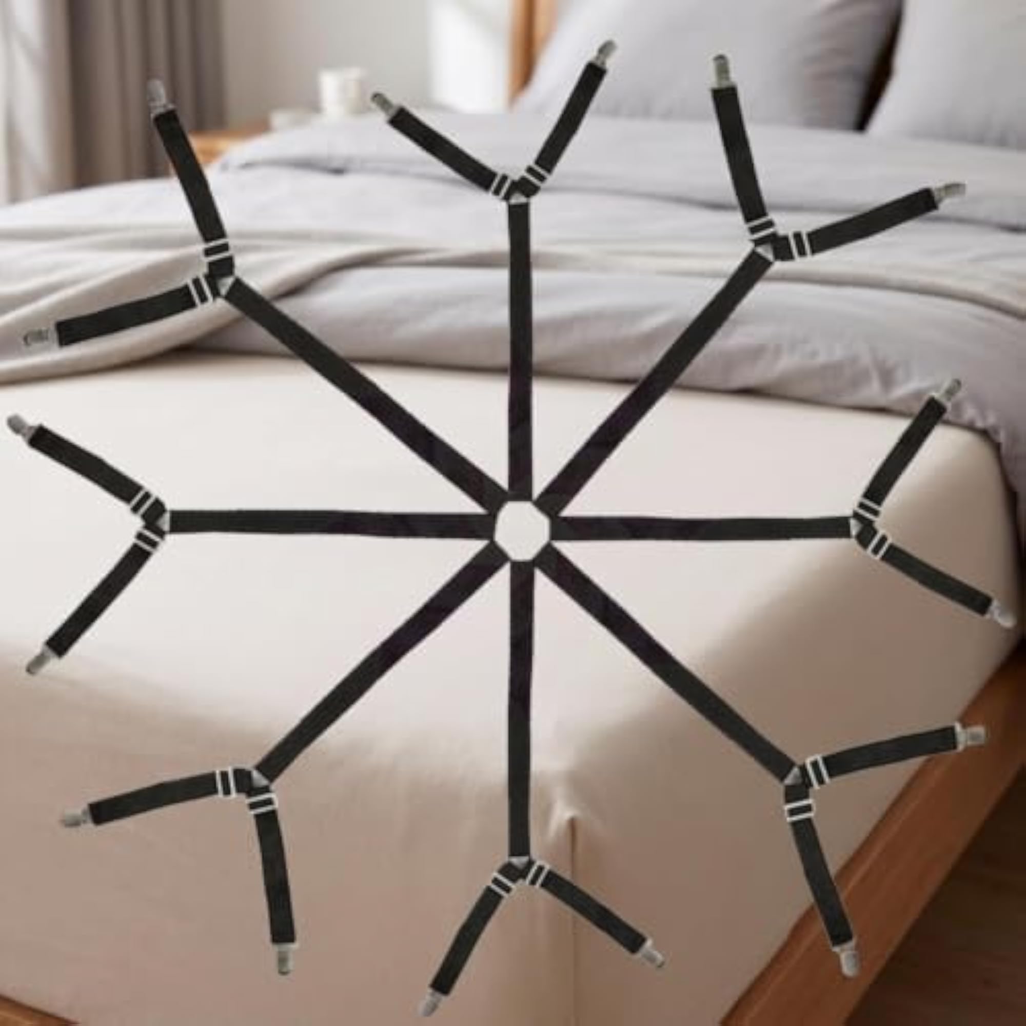 Bed Sheet Straps with Clips Adjustable Sheet Fasteners